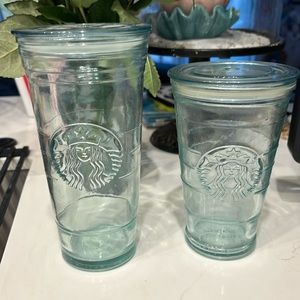 Set of Starbucks recycled  glass tumblers